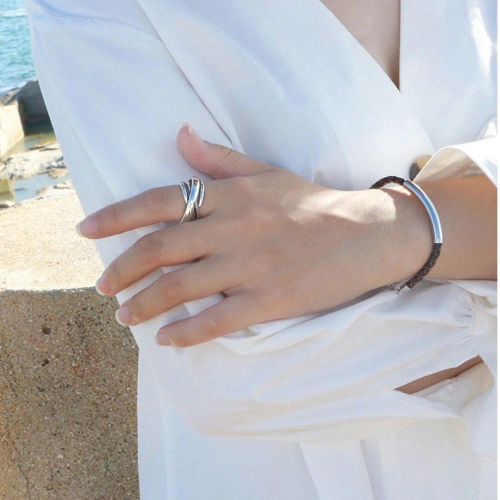 NEW 925 Sterling Silver Infinity Adjustable Ring A - Picture 2 of 7
